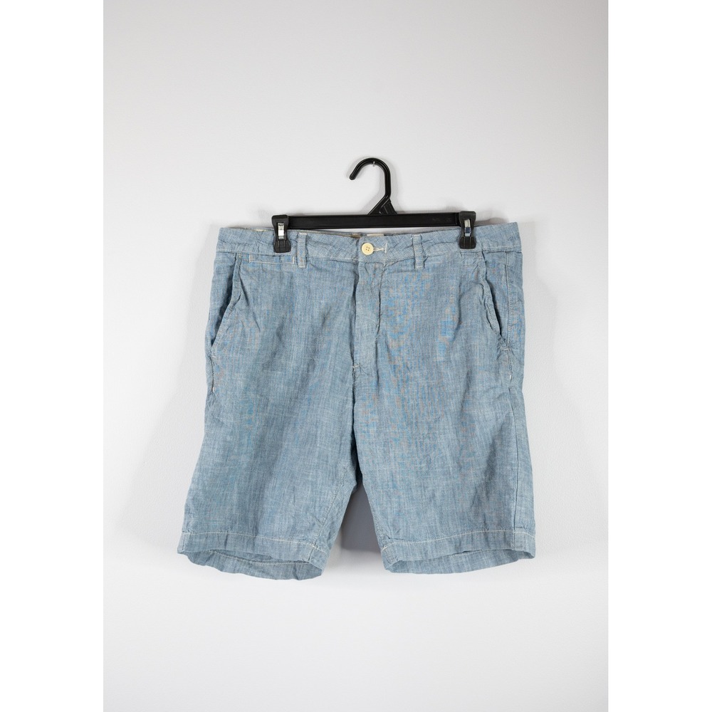 H&M L.O.G.G. Shorts‎ Mens 34 Blue Excellent Denim Chambray Cotton Casual Summer